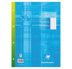 Loose-leaf sheets under film 24x32 cm 200 pages perforated 4 holes large squares