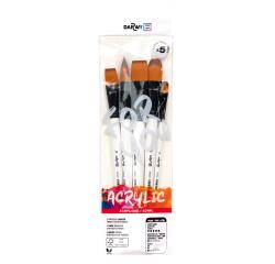 Darwi For You, Set mit 5 breiten Pinseln - Weiß
