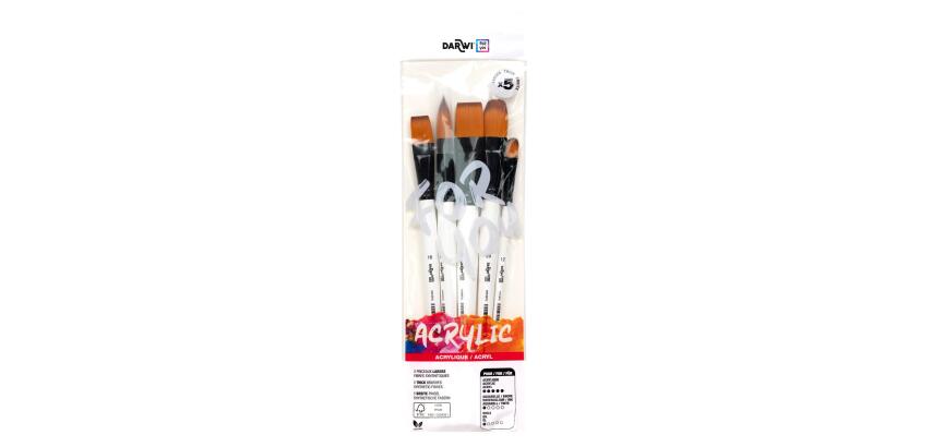 Darwi For You, Set mit 5 breiten Pinseln - Weiß