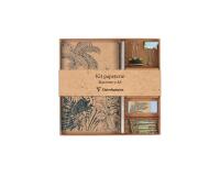 Le cerisier blanc, Kit de papeterie contenant un carnet 11x17 cm 64 pages lignées, un crayon de papier, 2 pinces doubles-clip, 10 trombones et une gomme