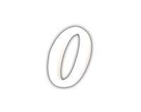Petit chiffre 0 12cm - Blanc