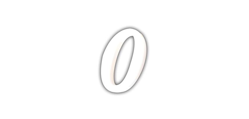 Petit chiffre 0 12cm - Blanc