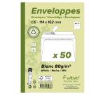 Paquet de 50 Enveloppes Forever 100% Recyclé C6-114x162mm Auto-Adhésives - 80g/m2 - Blanc