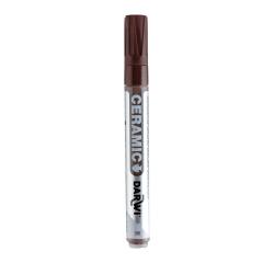 DARWI Kalte Keramikfarbe, Marker 2mm Spitze, Inhalt 6ml, Dunkelbraun - Dunkelbraun