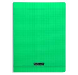 Cahier piqué 8000 POLYPRO 24x32 cm 192 pages grands carreaux 90 g - Vert