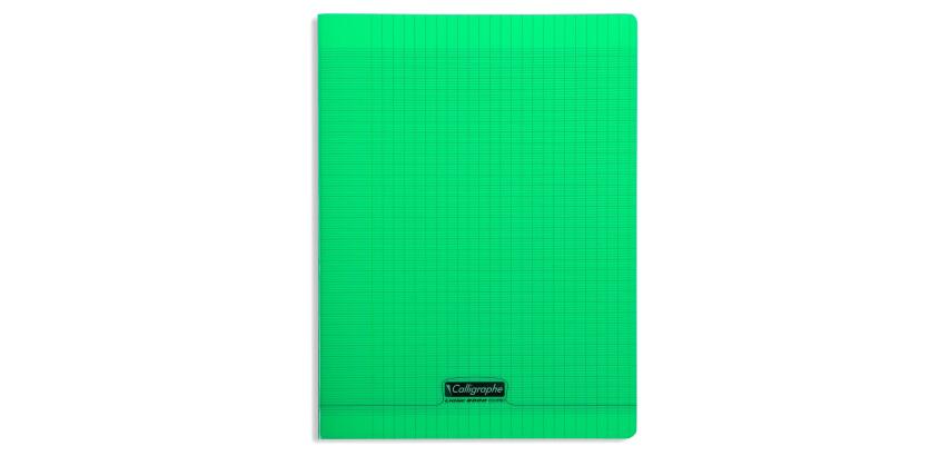 Cahier piqué 8000 POLYPRO 24x32 cm 192 pages grands carreaux 90 g - Vert