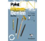 PaintON Denim, Block A4, kopfseitig geleimt, 15 Blatt, 250g, denimblau, Mixed Media - Denim