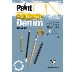 PaintON Bleu Denim bloc collé 15F A4 250g - Denim