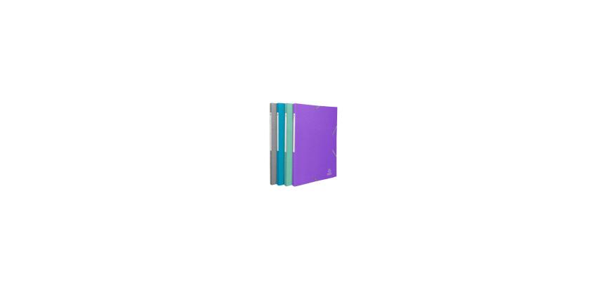 Chemises à élastiques à rabats Maxi Capacity carte enduite Teksto - A4 - Couleurs assorties