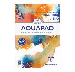 Goldline Aquapad A1, Aquarellblock geleimt, 15 Blatt naturweiß 300g, mittelfeine Körnung