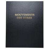 Reliure registre 32x26cm 4 anneaux avec recharge de 100 feuillets imprimés - Mouvements de titre
