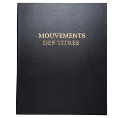 Reliure registre 32x26cm 4 anneaux avec recharge de 100 feuillets imprimés - Mouvements de titre - Noir