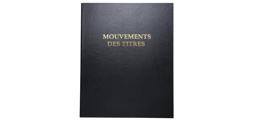Reliure registre 32x26cm 4 anneaux avec recharge de 100 feuillets imprimés - Mouvements de titre