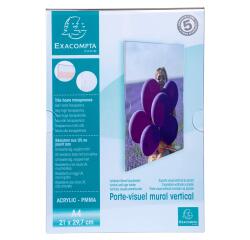 Porte-visuel mural vertical A4 - Cristal