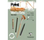 Clairefontaine Paint'On Glued Pad - A2 - 250gsm - 30 Sheets - Grey Green