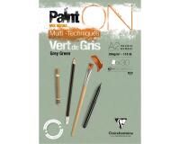 Clairefontaine Paint'On Glued Pad - A2 - 250gsm - 30 Sheets - Grey Green