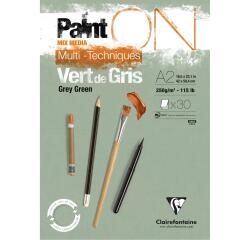 PaintON Vert de Gris bloc collé 30F A2 250g - Vert de gris