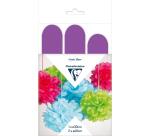 PAPIER DE SOIE, Set de 3 pompons à suspendre Ø30x1 et Ø40x2 - Violet