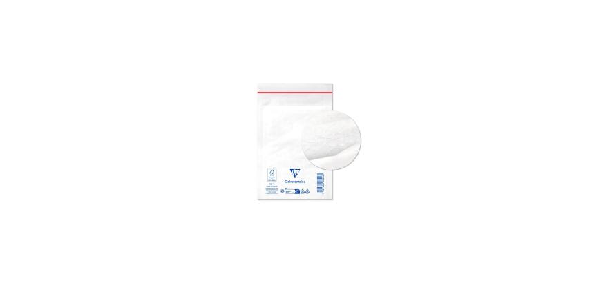 Luftpolster-Versandtaschen haftklebend 110x160mm, weißes Kraftpapier 80g, Packung mit 10 Stück - Weiß