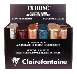 CUIRISÉ - Présentoir 24 trousses rondes en 5 couleurs assorties. - Assortis