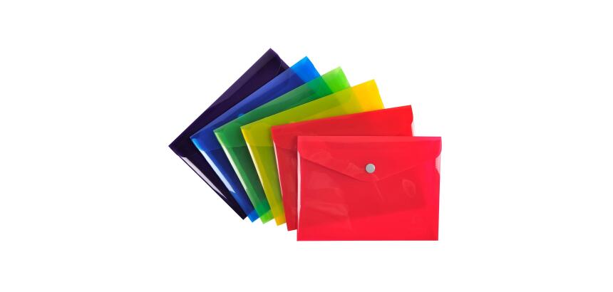 Pochette pression Iderama en polypropylène - Couleurs assorties