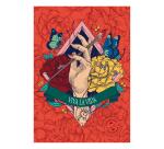 Frida Kahlo, Set de correspondance 12x16,5 cm contenant 8 cartes simples 11x15,5 cm assorties et 8 enveloppes Pollen C6 blanc naturel