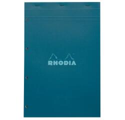 Rhodia Couleur Pad - No.20 - 21 x 21.8 cm - 5 x 5 Ruling - 80 Sheets - Top Stapled - Peacock