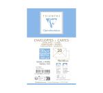 Combiné Triomphe comprenant 20 Enveloppes Blanches Doublés 90x140mm - Gommées - 130g/m2 + 20 Cartes Bristol Blanches 82x128mm 220g/m2 - Blanc