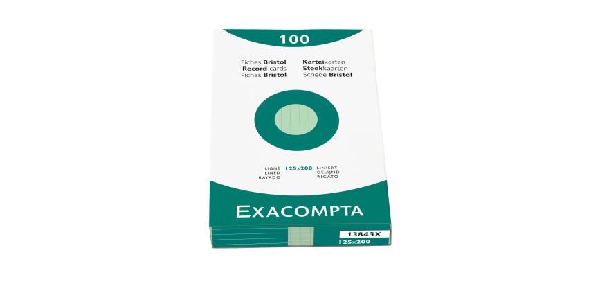 Étui de 100 fiches - bristol ligné non perforé 125x200mm