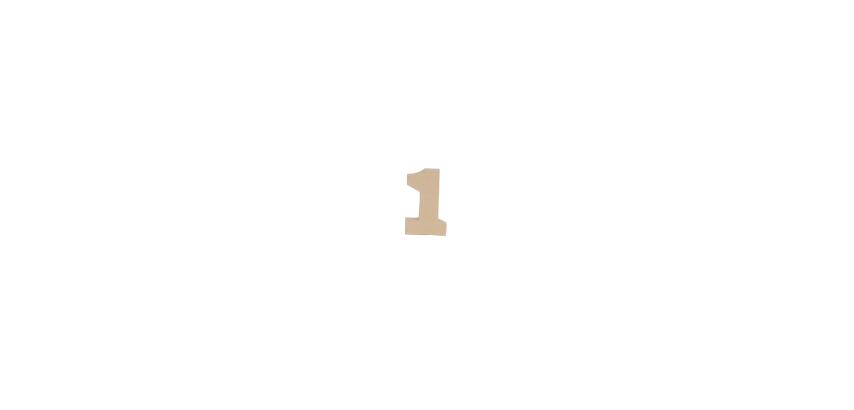 Chiffre 1 kraft 20cm - Kraft