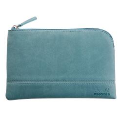 Rhodiarama etui met rits in kunstleer - maat S - 11x17 cm - Eau