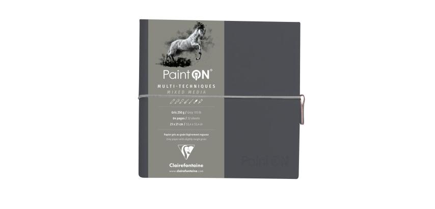 Paint'ON PU notebook 19x19cm 32 blad 250g grijs - Grijs