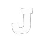 Small Letter 'J' 12cm - White