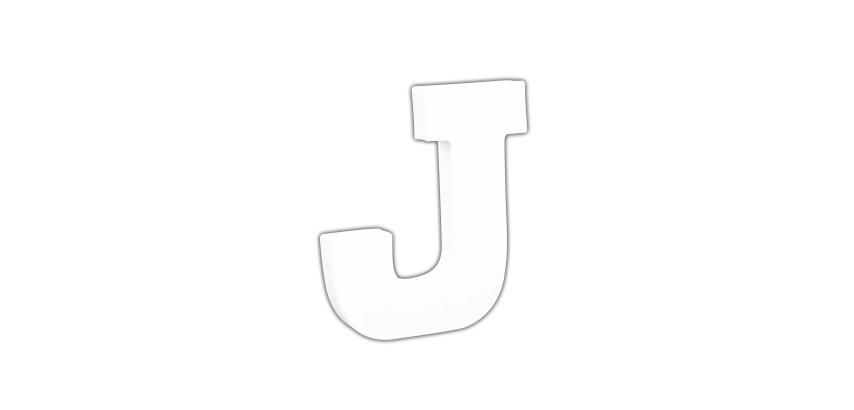 Petite lettre J 12cm - Blanc