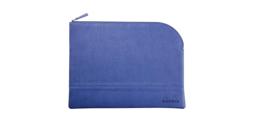 Rhodiarama etui met rits in kunstleer - maat L - 21x28 cm - Sapphire