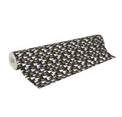 Alliance, grote rol geschenkpapier 50mx70cm,Kerstbomen op zwarte fond
