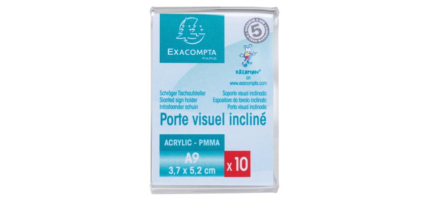 Pack 10 label holders 52x37 A9 portrait - Crystal