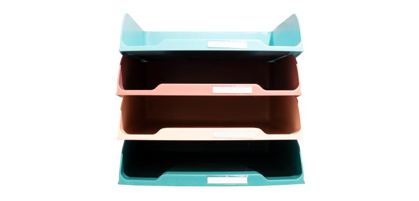 Exacompta Pack of 4 Letter Trays COMBO Styli Skandi - Assorted colours