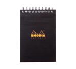 Rhodiactive Notepad 90g full binding A6 10.5x14.8 cm 160 pages small squares 5x5 micro-perforated - Black