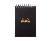 Notepad Rhodiactive 90g reliure intégrale A6 10,5x14,8 cm 160 pages petits carreaux 5x5 microperforé - Noir