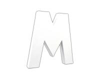 Weißes Pappmaché, Buchstabe M, 20,5cm - Weiß