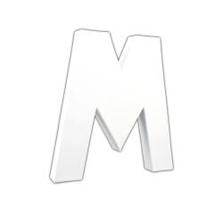 Lettre M 20,5cm - Blanc