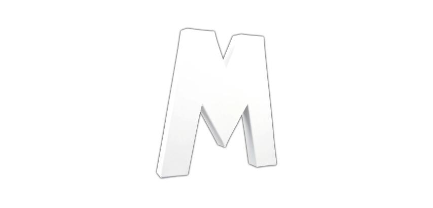 Lettre M 20,5cm - Blanc