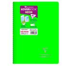 Cahier reliure intégrale enveloppante Koverbook Neon A4 160 pages petits carreaux + marge couverture polypropylène opaque - Assortis