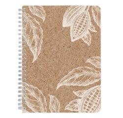 Cocoa motief, Notitieboek spiraalgebonden A5 - 14,8 x 21 cm, 74 blad, gelijnd, geassorteerd - Cacao