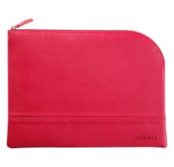 Rhodiarama etui met rits in kunstleer - maat L - 21x28 cm - Framboos