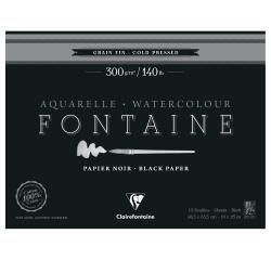 Fontaine Noir bloc collé 1 côté 12F 48,3x63,5cm 300g grain fin