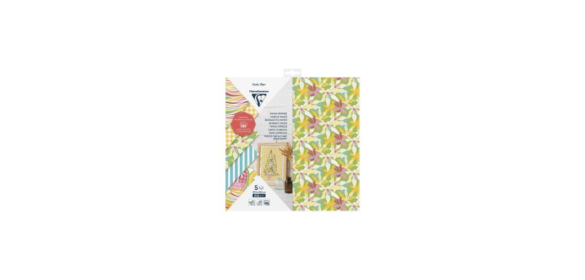 PAPIER IMPRIMÉ, Pochette de 5 feuilles 200g/m2 au format 30.5x30.5cm - Multicolore