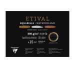 Clairefontaine Etival Noir Watercolour Block - 46 x 61cm - 15 Sheets - 300gsm - Cold Pressed & Rough Grain