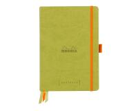 Rhodiarama Goalbook rembordé rigide A5 240 pages dot papier blanc 90g - Anis